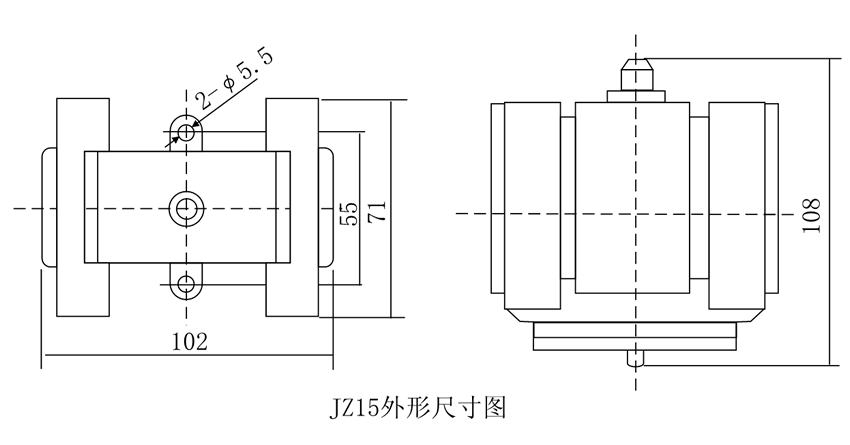 JZ15-80外形及開（kāi）孔尺（chǐ）寸圖