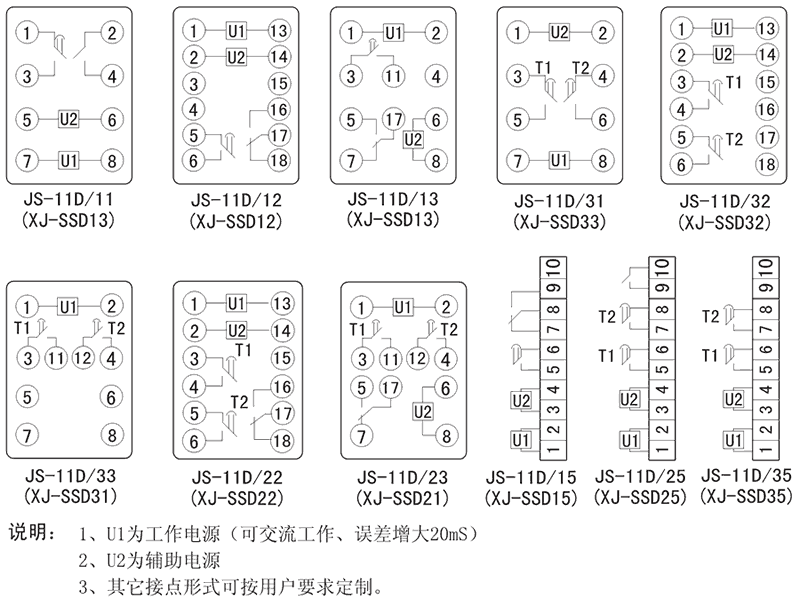JS-11D/13內部接線圖