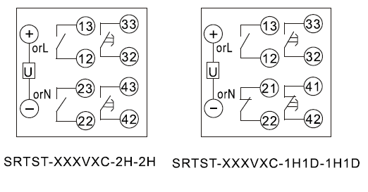 SRTST-110VDC-1H1D-1H1D-B內部接線(xiàn)圖
