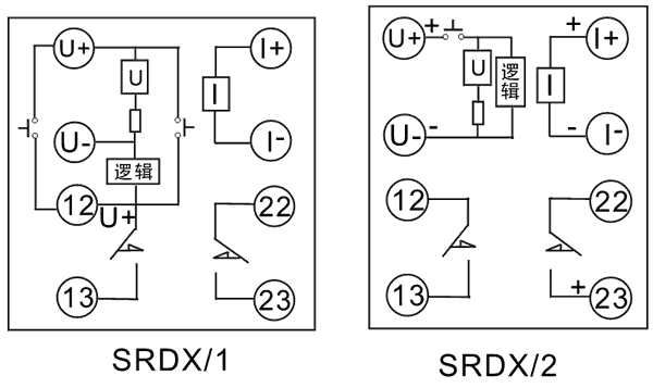 SRDX-1-220VDC/110VDC內部接線圖